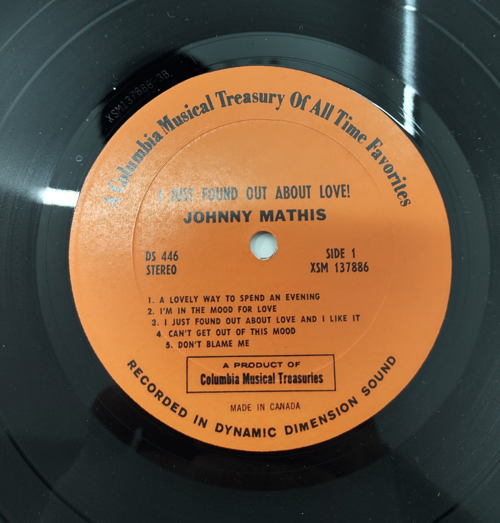 Johnny Mathis - I Just Found Out About Love LP Vinyl 1969 Columbia D 446