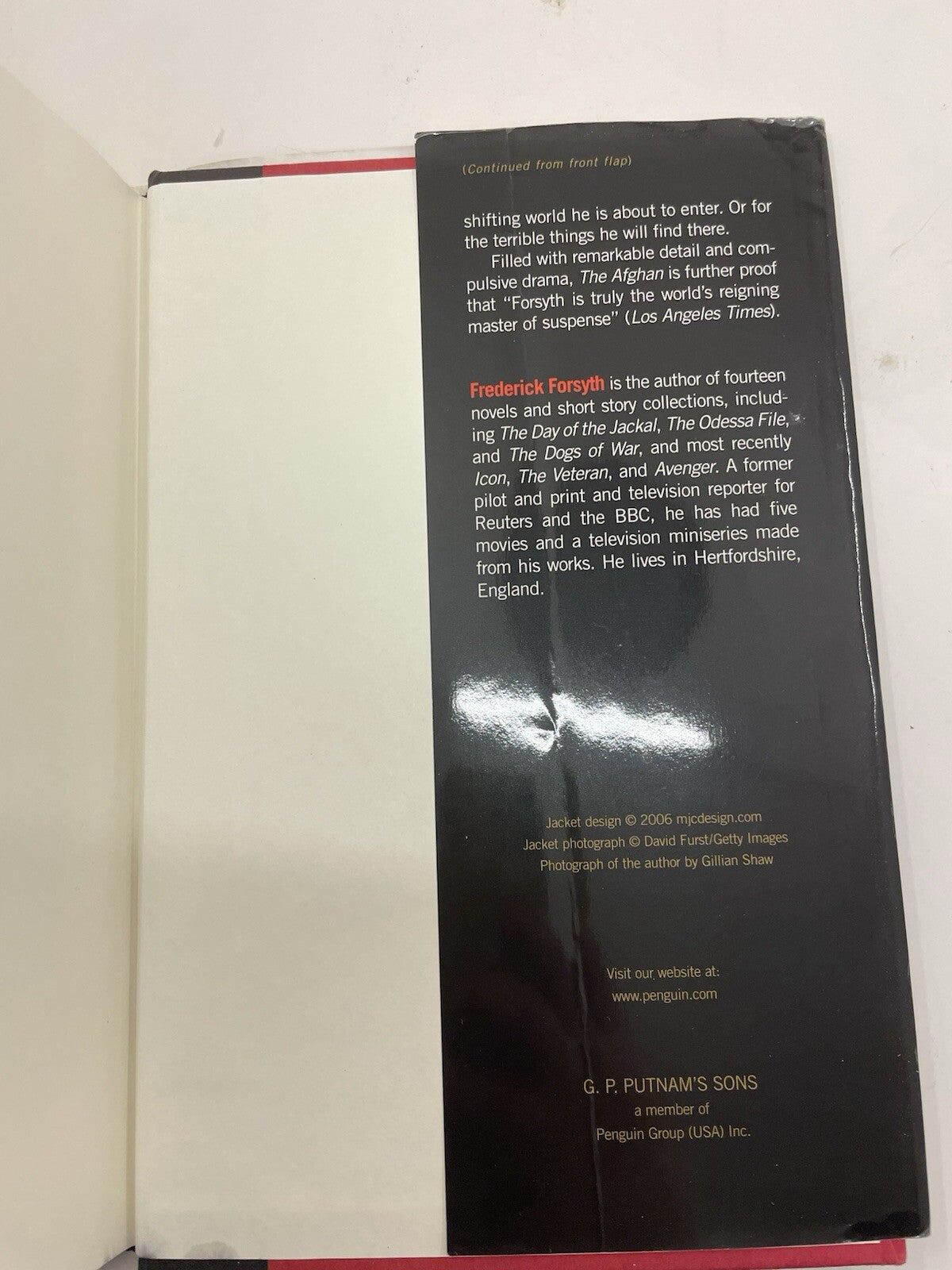 The Afghan by Frederick Forsyth – G+ Spy Thriller Hardcover, DJ Book