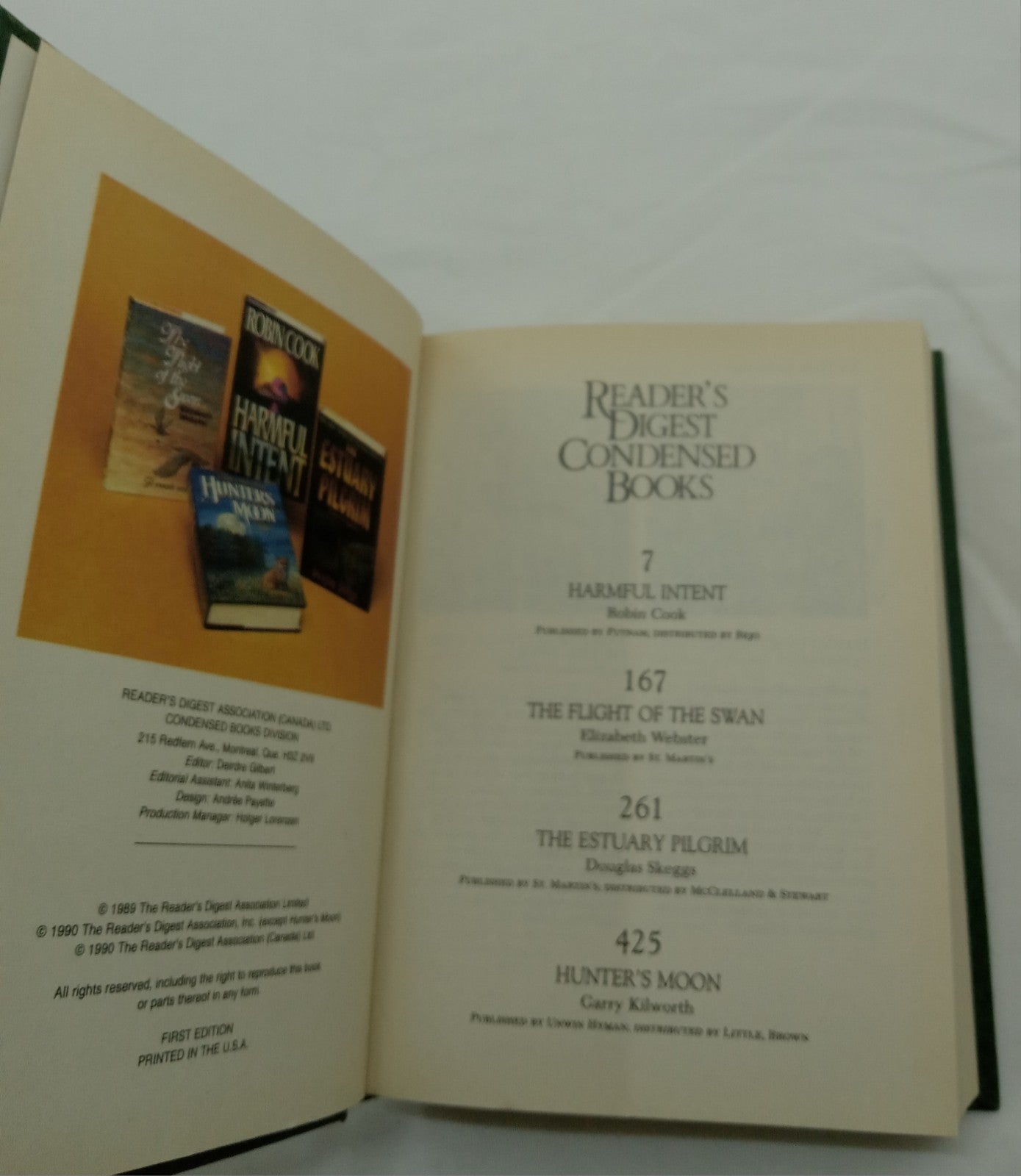 1990 Reader's Digest Condensed 1st Ed HC Leather Gilt Vtg NM Anthology