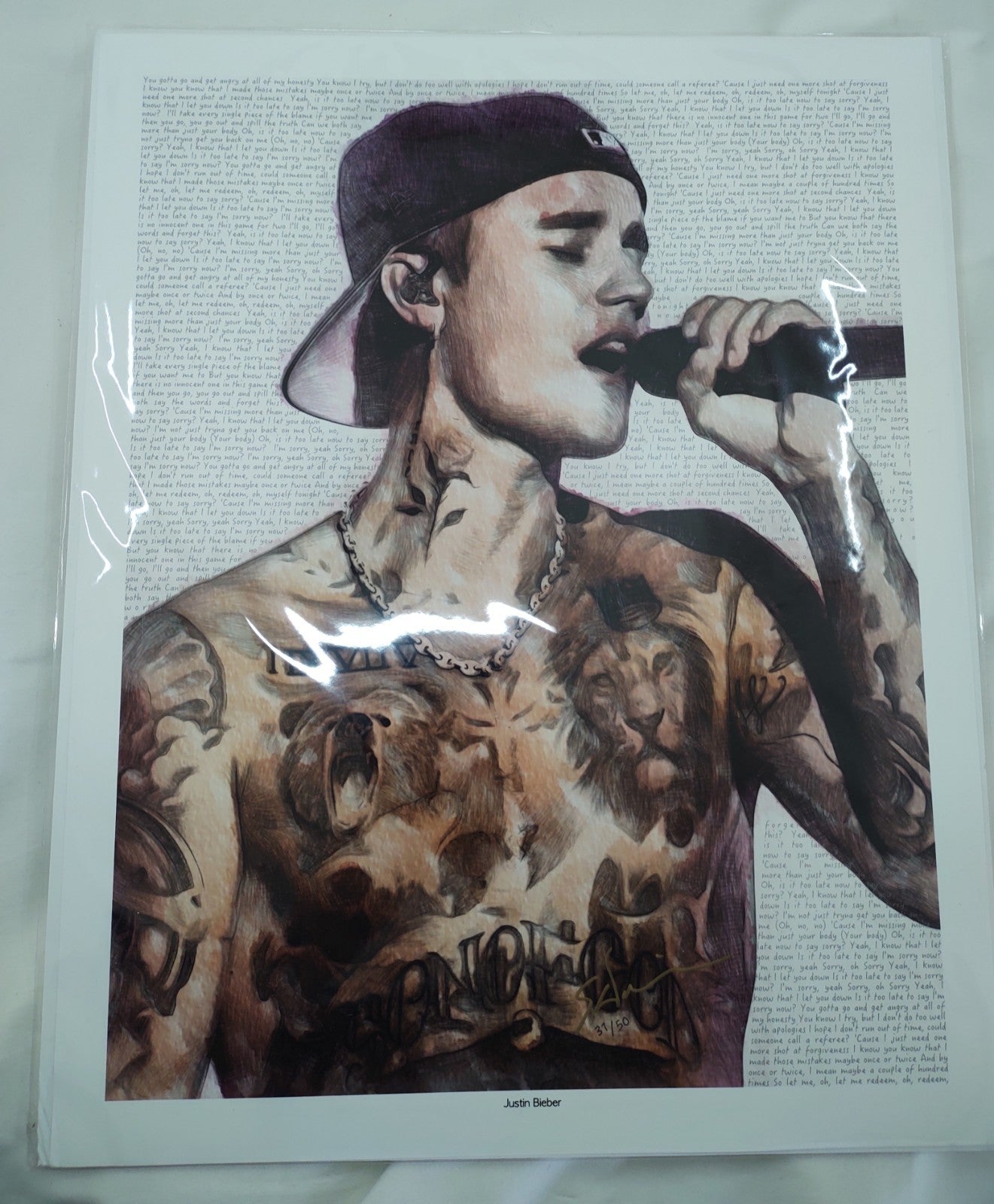 Limited Edition Justin Bieber Giclée by George Davis – Signed & Numbered