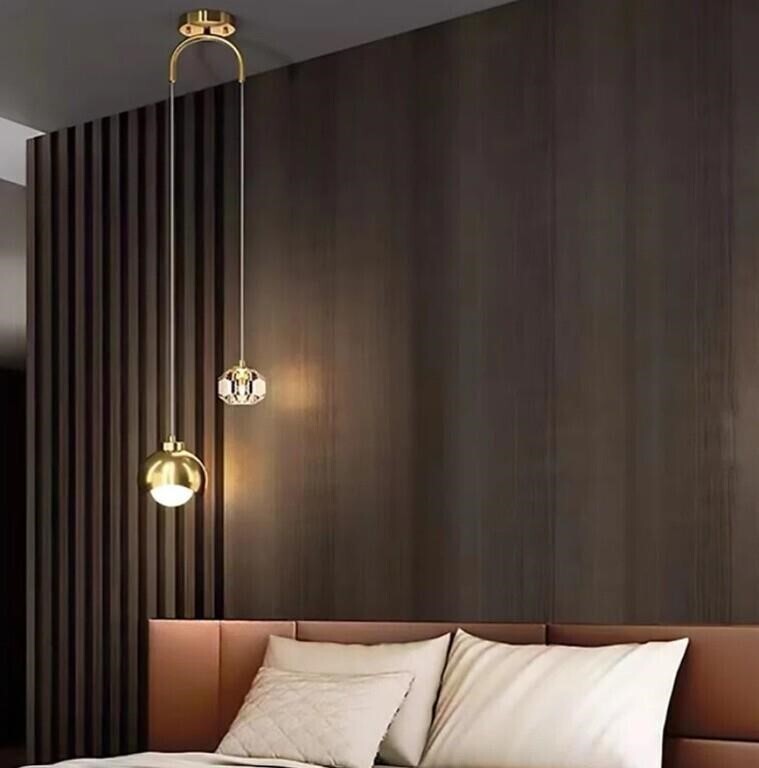 Loriel 2‑Light Sphere Chandelier – Crystal Accent Ceiling Light Fixture