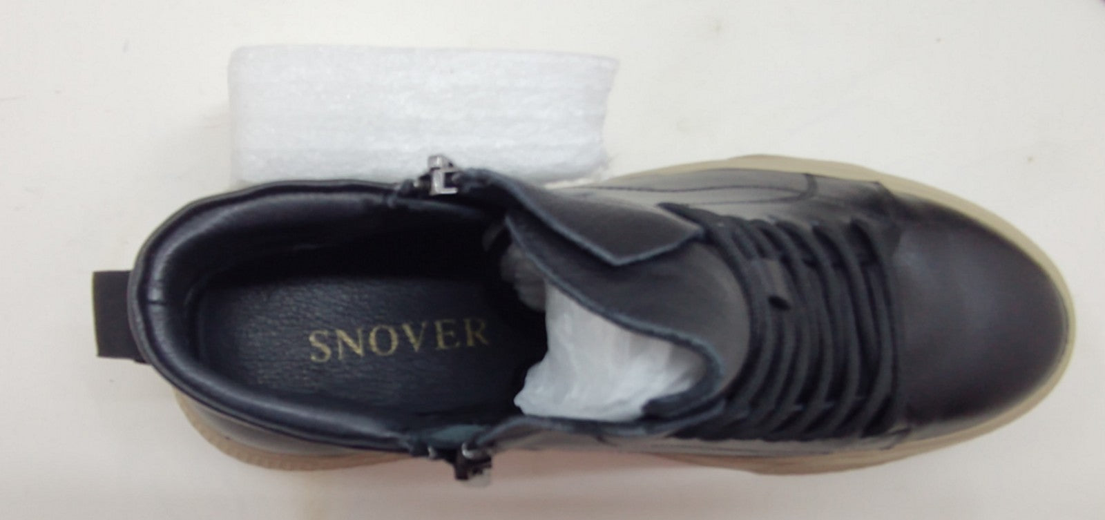 Snover AL6-11 Black Leather Ankle Sneakers Men's Casual Luxury Shoes