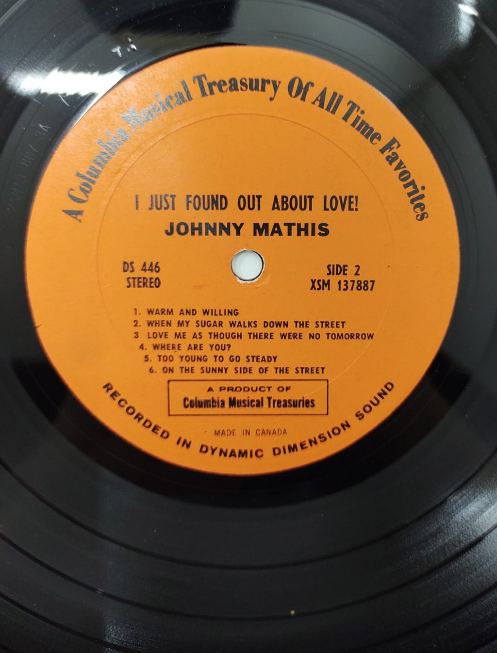 Johnny Mathis - I Just Found Out About Love LP Vinyl 1969 Columbia D 446