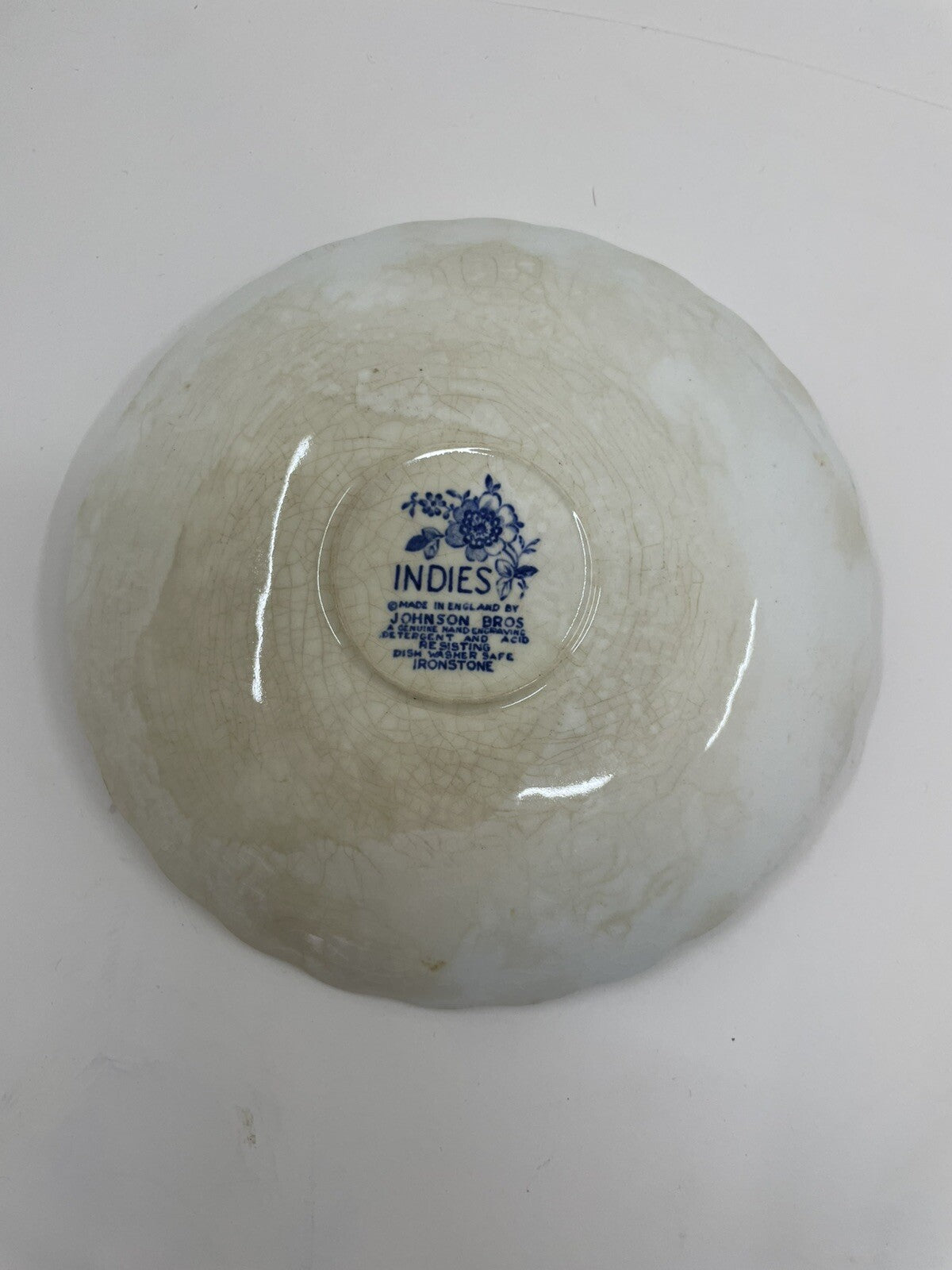 Johnson Brothers Blue Indies Ironstone Saucer Vintage UK Dinnerware Tea