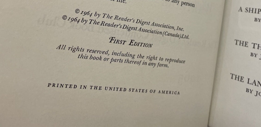 Readers Digest Condensed Books 1st Ed 1964 Decorative Cloth HC - Near Mint