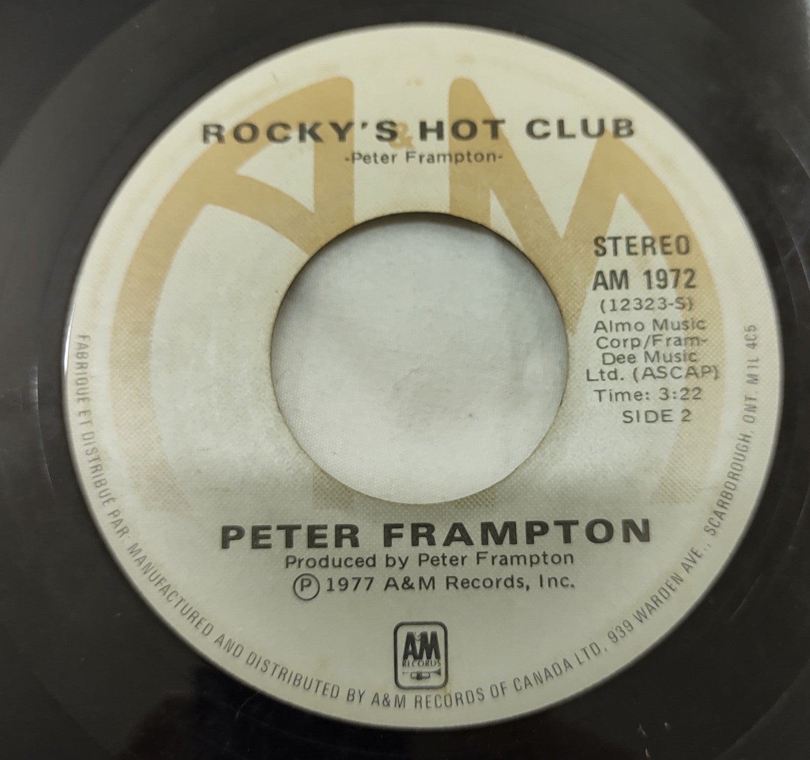 Peter Frampton – Signed Sealed Delivered 7” A&M AM-1972 Canada
