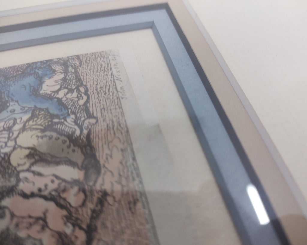 Rowlandson “Bartholomew Fair” Vintage Hand-Coloured Etching Print, Framed