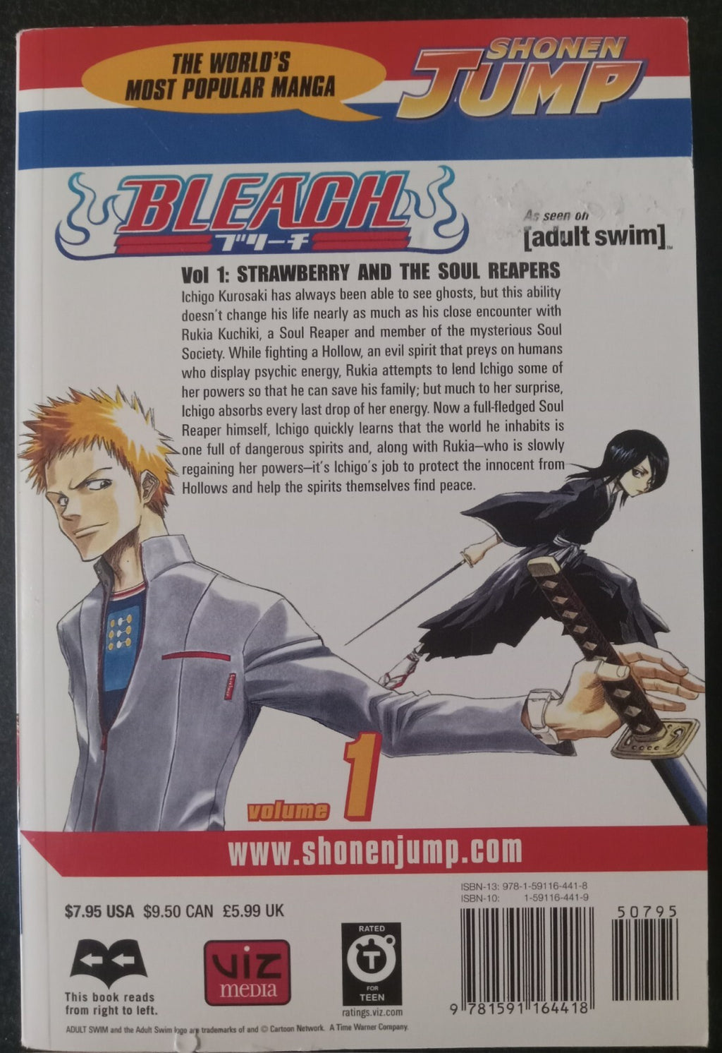 Bleach Vol 1 by Tite Kubo – Shonen Jump Manga PB 2007 VG+