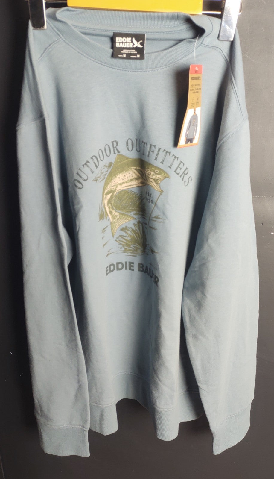 Eddie Bauer Men’s Slate Blue Fleece Sweatshirt Pullover Size M NWT