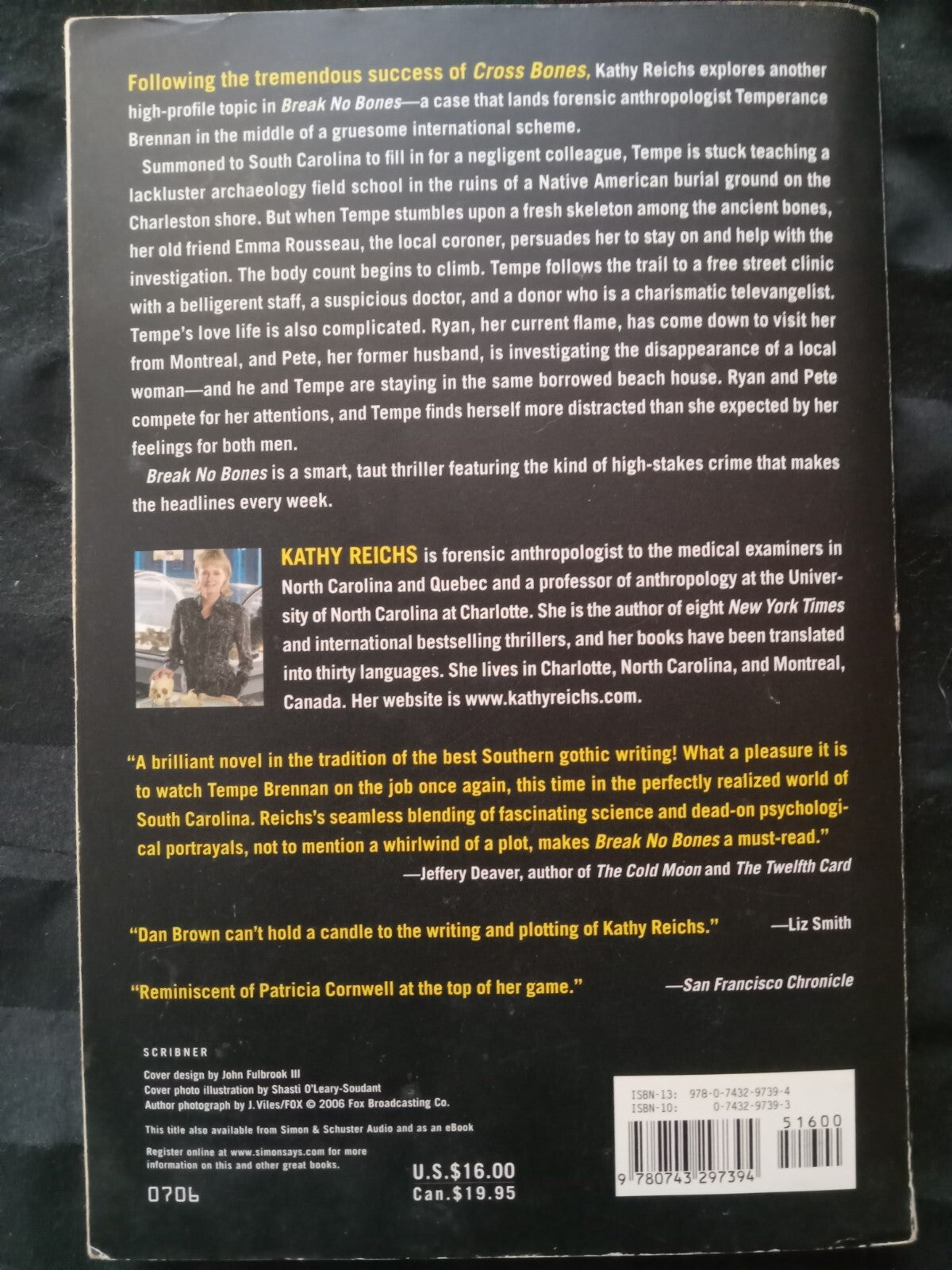 Break No Bones by Kathy Reichs – Temperance Brennan #2 Novel PB VG+