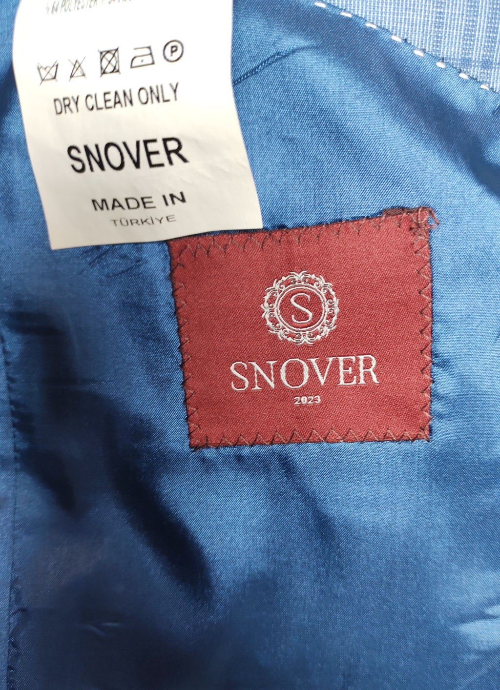 Snover Light Blue Check Blazer Men's Size 38 Business Formal Jacket