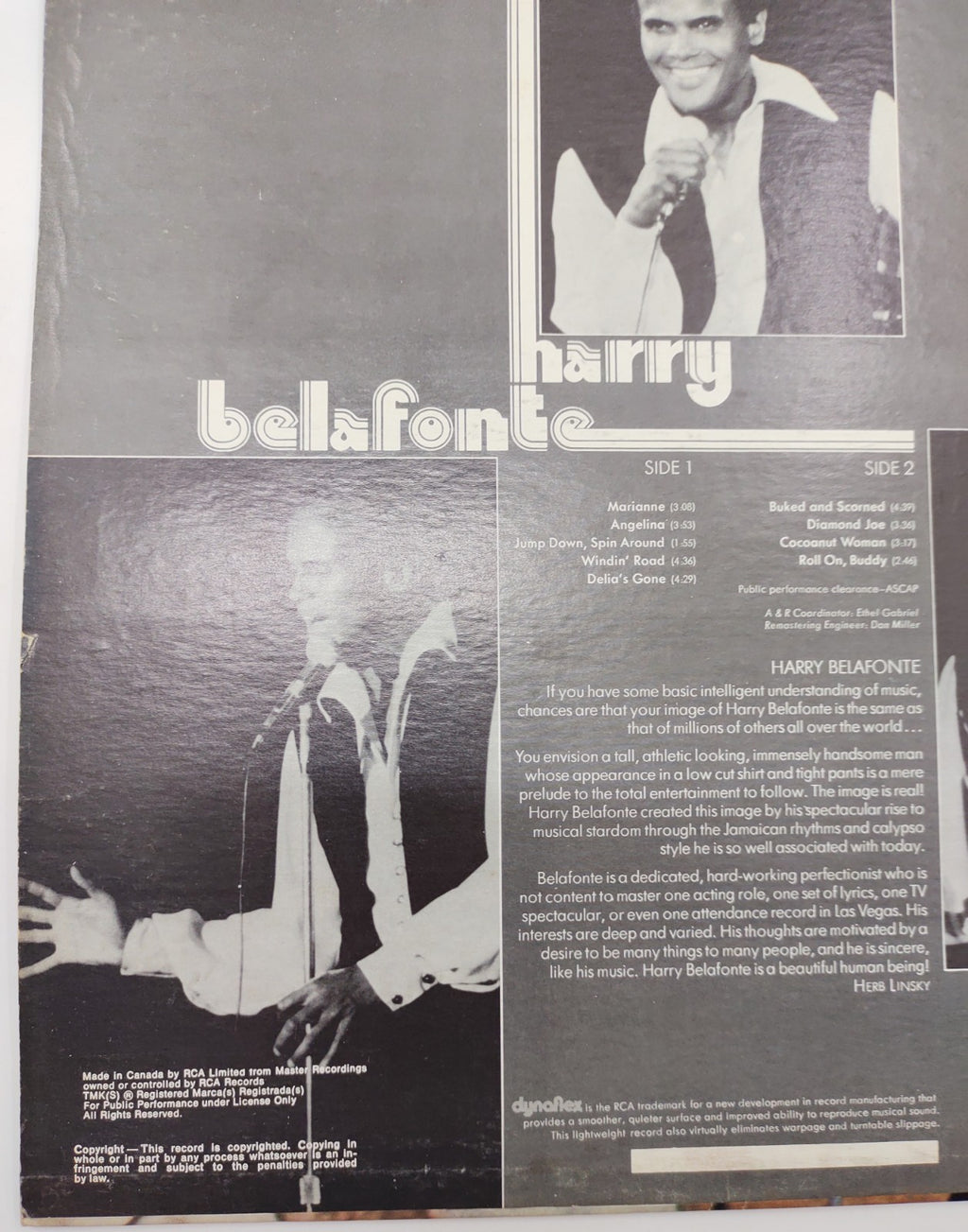 Harry Belafonte – RCA Camden CAS-2599 (1973) Folk Pop Compilation LP