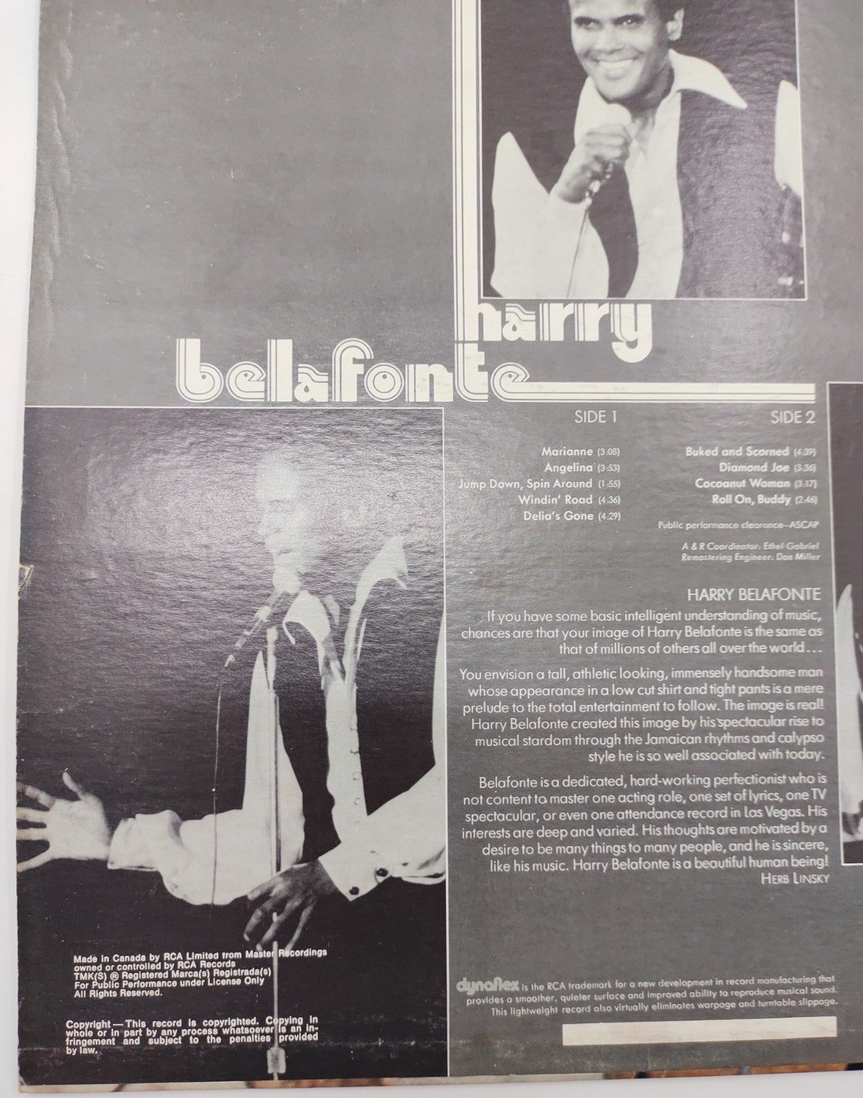 Harry Belafonte – RCA Camden CAS-2599 (1973) Folk Pop Compilation LP
