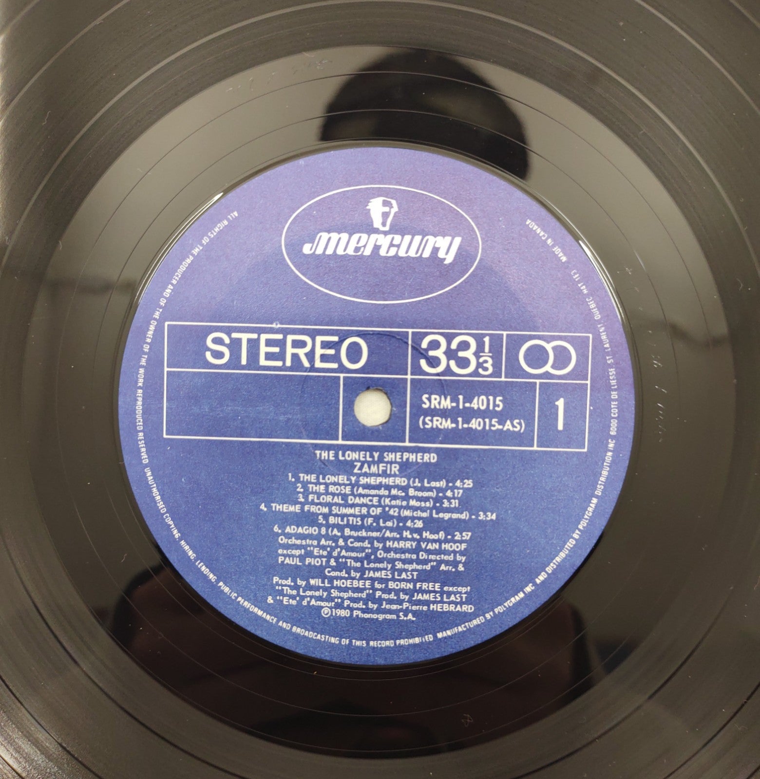Zamfir - The Lonely Shepherd LP Mercury SRM-1-4015 Europe 1980 James Last