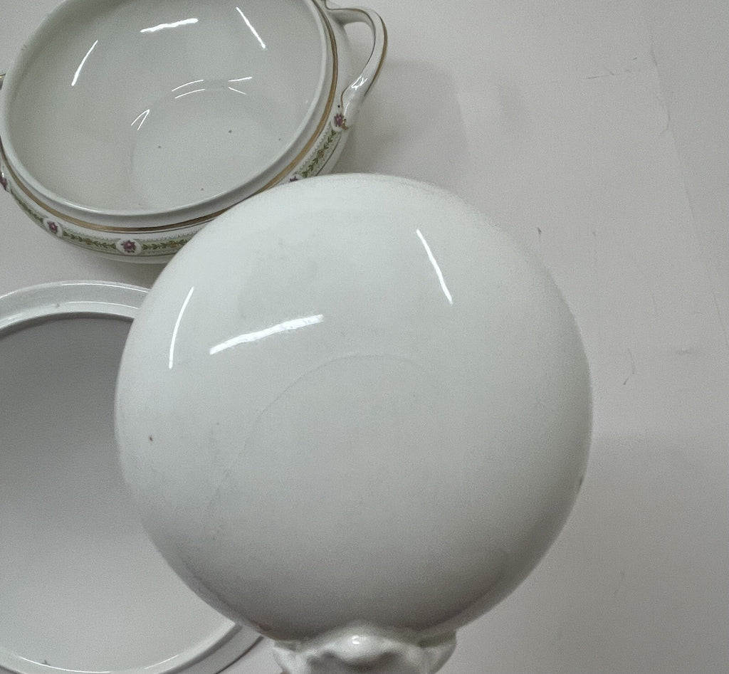 Antique Johnson Brothers Soup Tureen Ironstone with Matching Ladle White