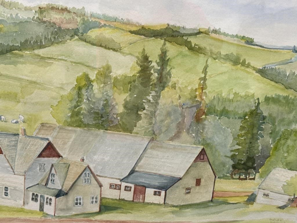 Sally B Hooff Original Landscape Watercolor Coastal Scene PEI Artist