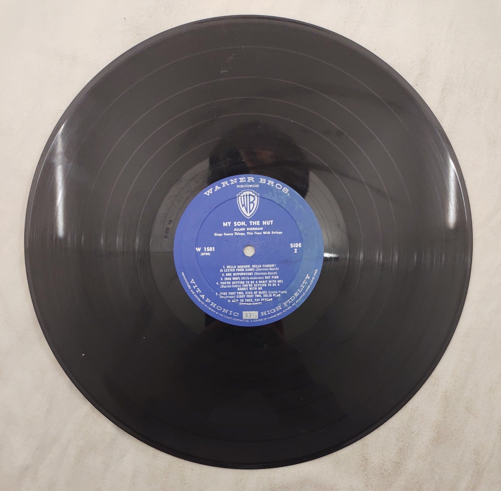 Allan Sherman – My Son, the Nut LP Warner Bros W-1501 Comedy