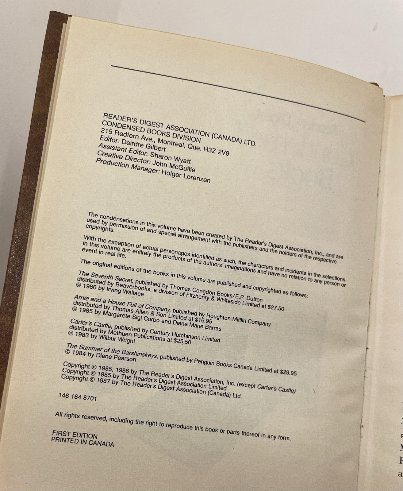 Reader’s Digest Condensed Books 1st Ed 1987 Leather Bound w/ Gilt Edges - NM