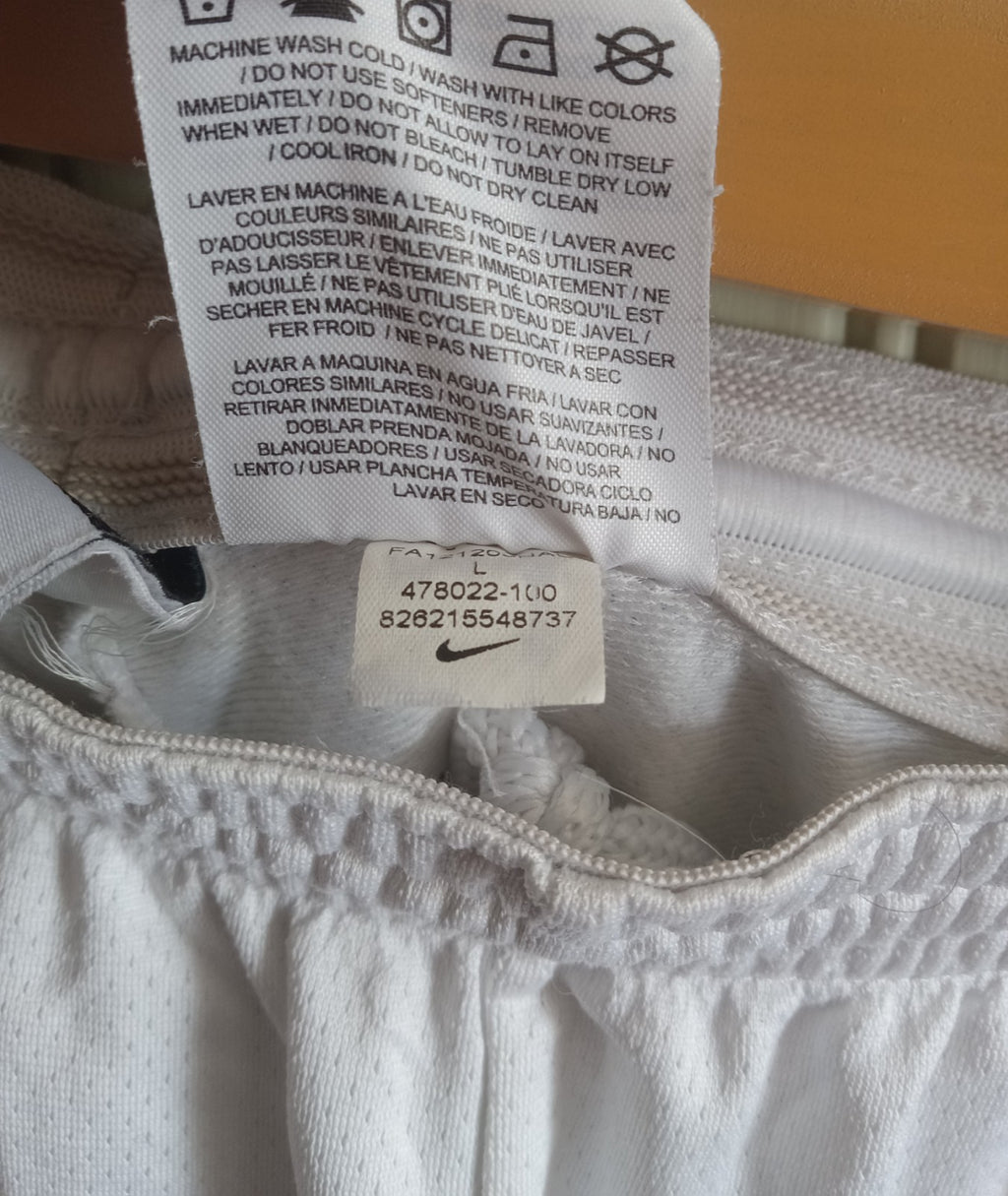 Nike Dri-Fit White Black Running Training Gym Shorts Athletic Women’s Size L