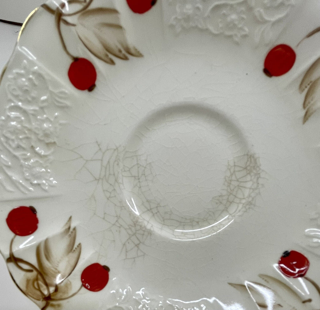 Myott Cherry Ripe Bone China Saucer Only England Floral Replacement Piece
