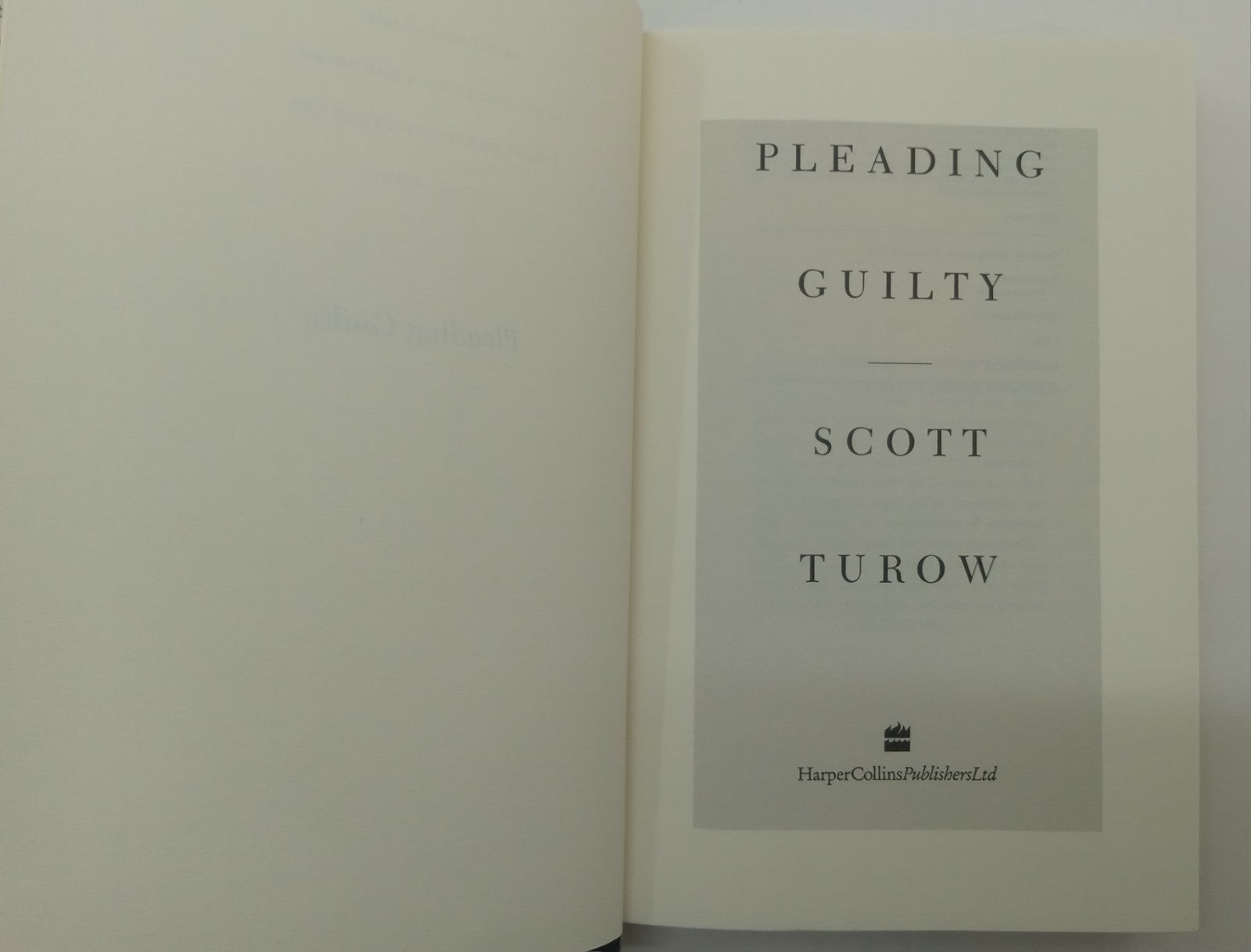 Pleading Guilty by Scott Turow – VG+ Legal Thriller Hardcover with DJ