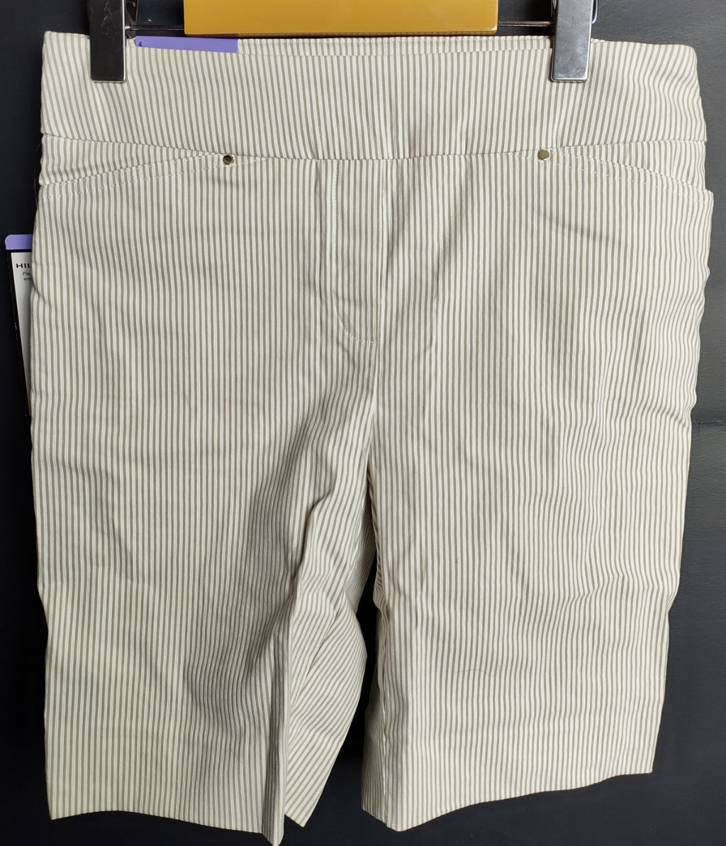 Hilary Radley Beige White Stripe Shorts NWT Women’s Summer Casual Wear