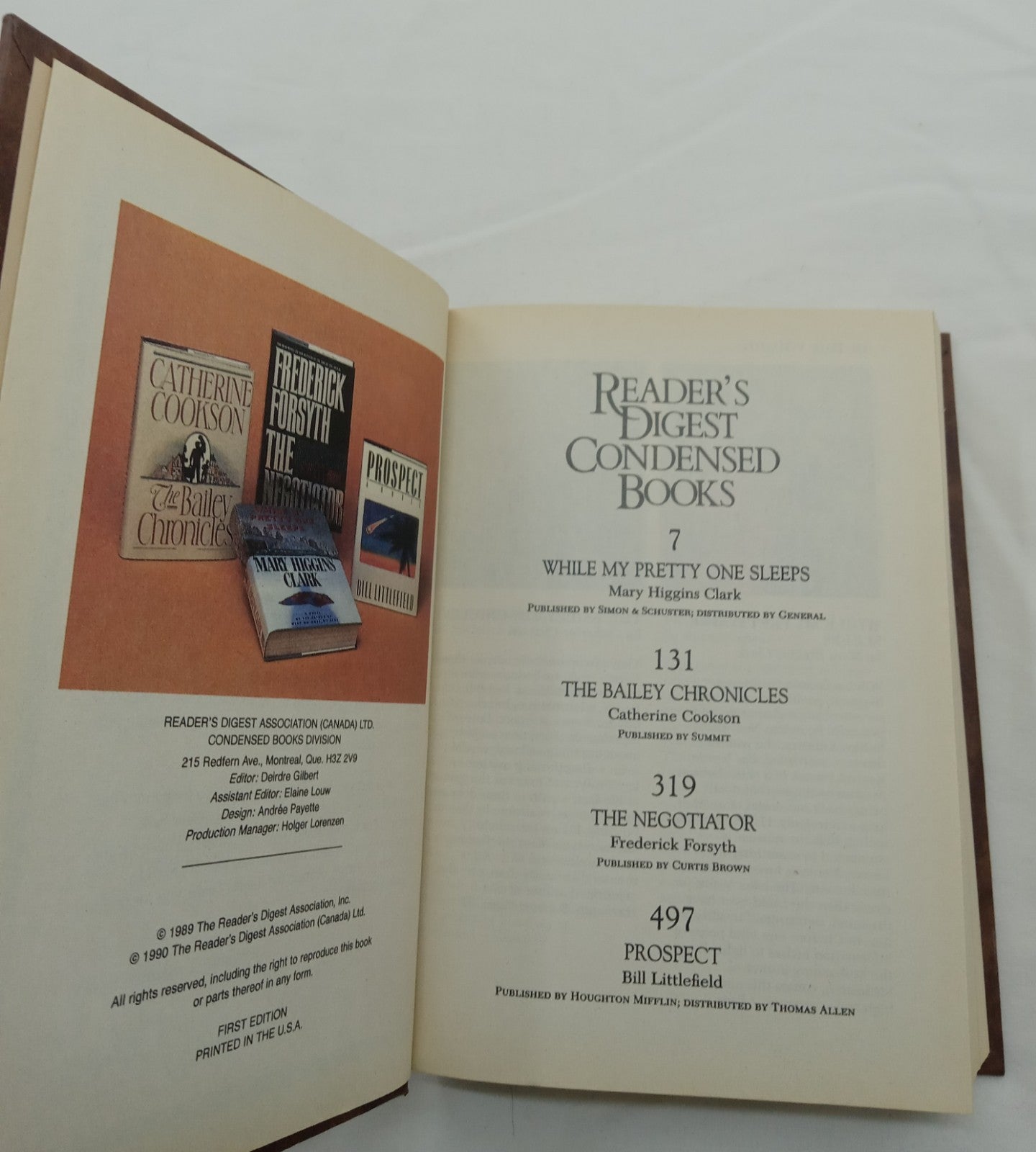 1990 Reader's Digest Condensed 1st Ed HC Leather Gilt Vtg NM Anthology