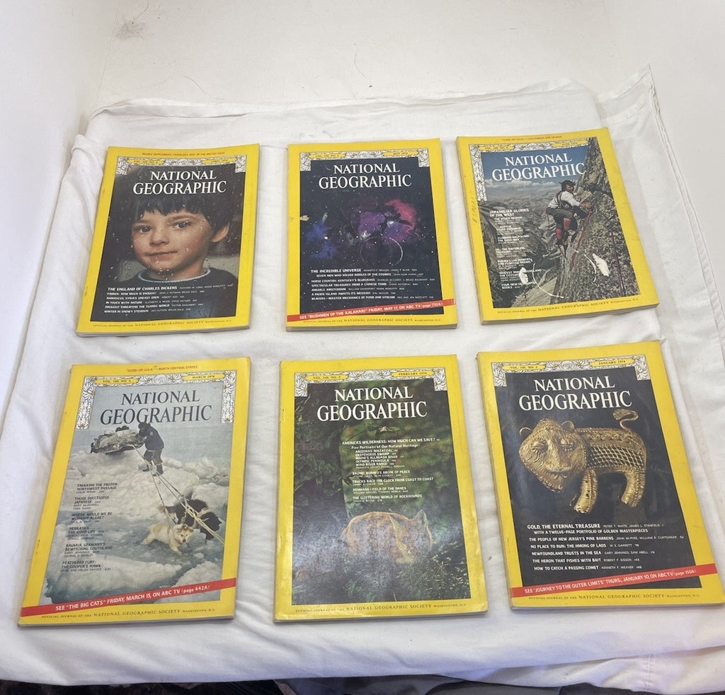 Nat Geo Mag Lot Jan–Jun 1974 Slipcvr Set Vtg Wildlife World Decor RARE