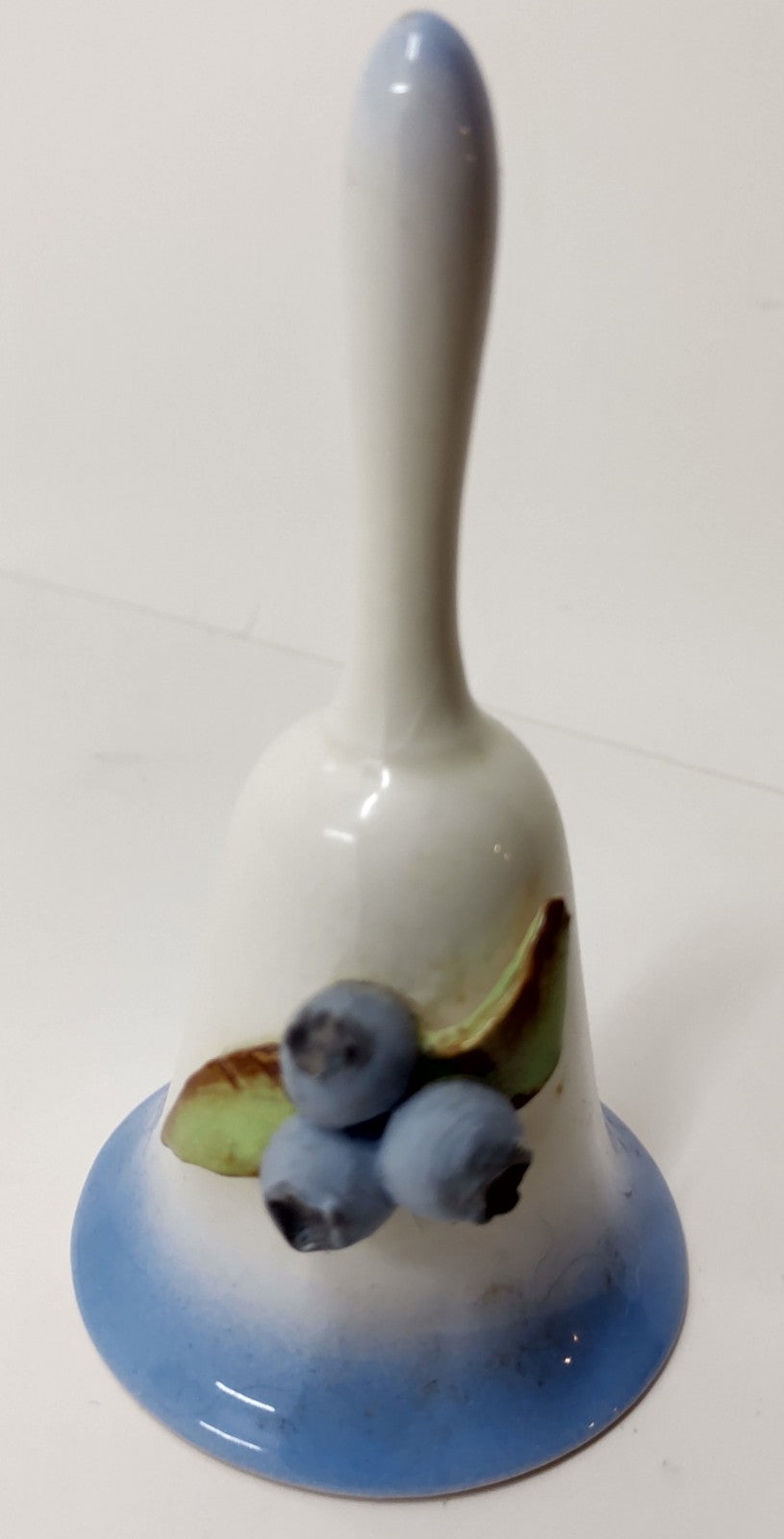 Vintage Blueberry Ceramic Hand Bell, Porcelain Collectible Decorative Bell