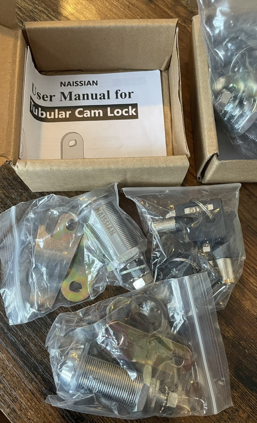 Tubular Cam Lock Set NIB – Cabinet Hardware Lock with Keys, New In Box
