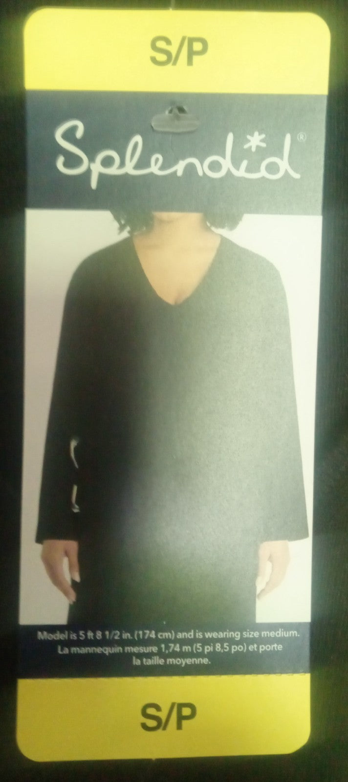 Splendid V-Neck Black Top Women’s S NWT Soft Jersey Luxe Stretch Casual Shirt