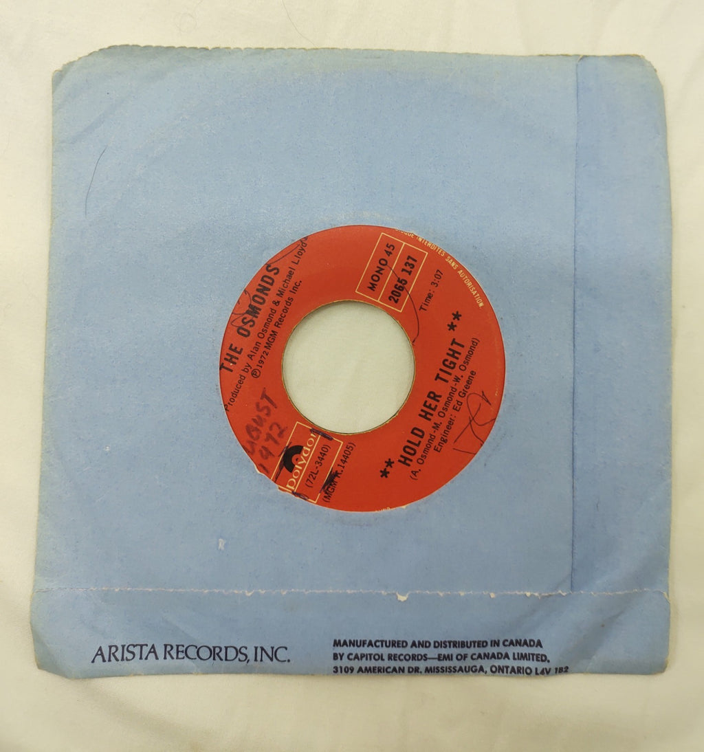 The Osmonds – Hold Her Tight 7" Vinyl Single Polydor K14405 1972