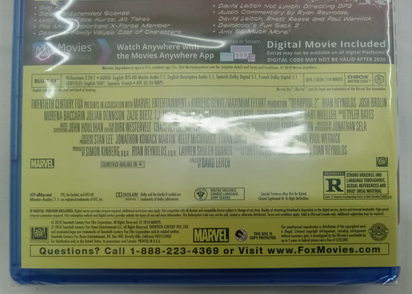 Deadpool 2 (Blu-ray, 2018) Marvel Action Comedy Movie Brand New Sealed