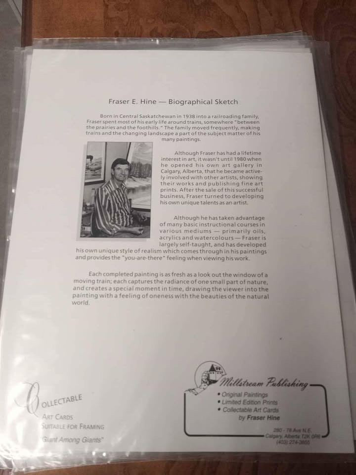 Fraser E. Hine Collector’s Print – Mountain Scape and Train, Scenic Art Print