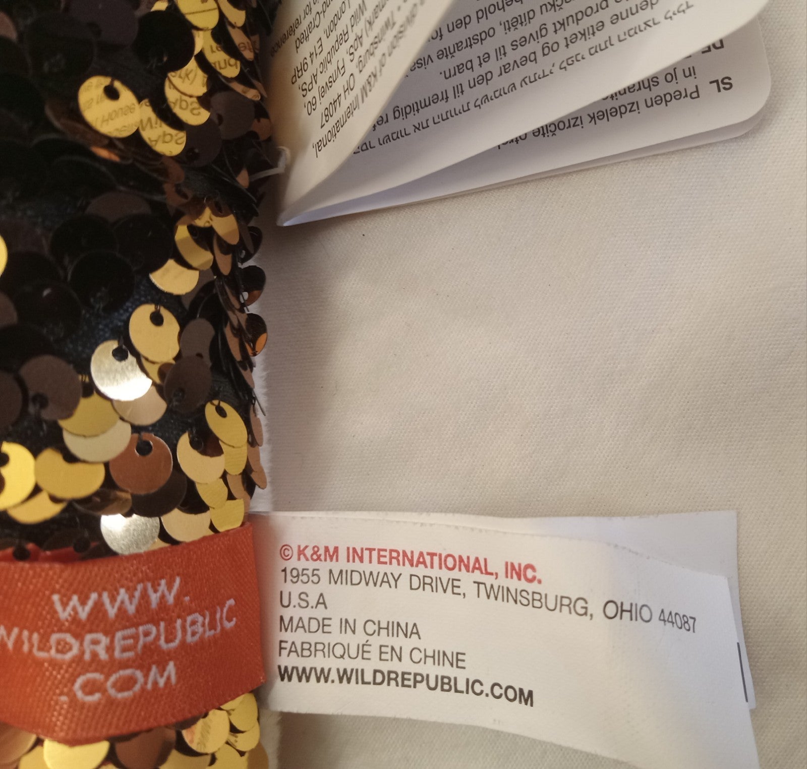 Sequence Snake Plushie – Wild Republic Black & Gold Stuffed Animal Toy