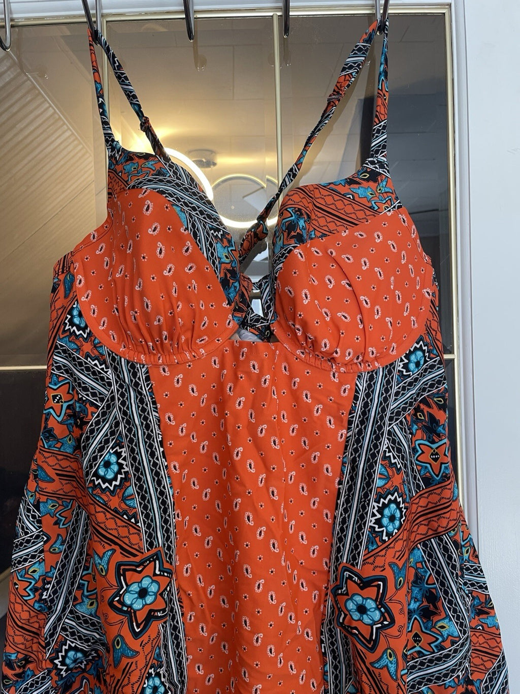 Cacique Swim Top 40D Black Underwire Bra Bikini Plus Size Swimwear Hook