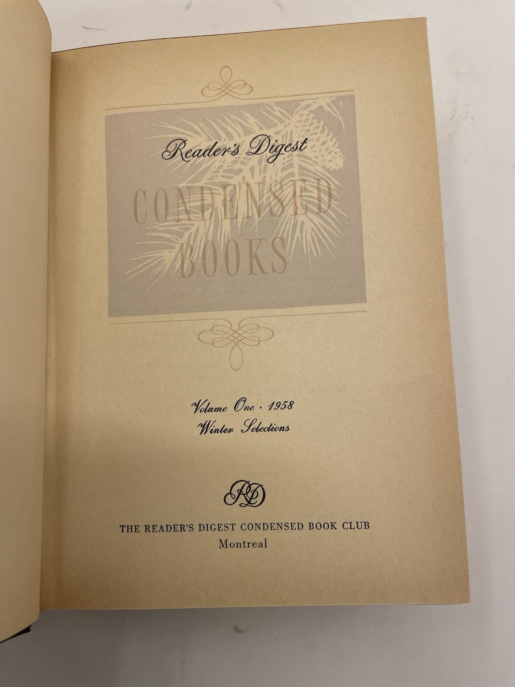 Readers Digest Condensed Books Vol 1 1958 Winter Selections HC - Near Mint