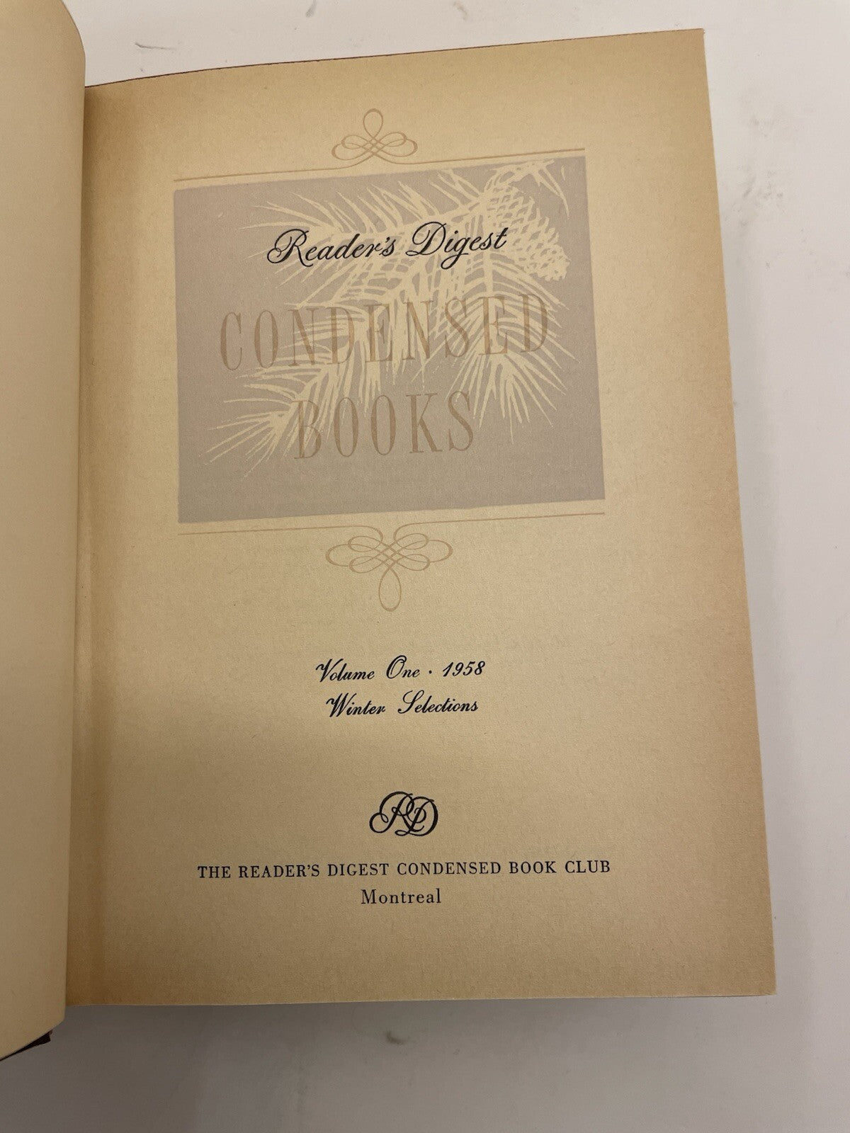 Readers Digest Condensed Books Vol 1 1958 Winter Selections HC - Near Mint