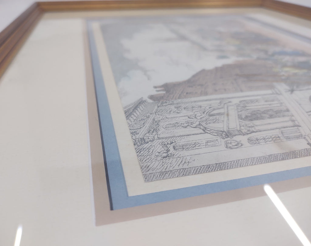 Rowlandson “Bartholomew Fair” Vintage Hand-Coloured Etching Print, Framed