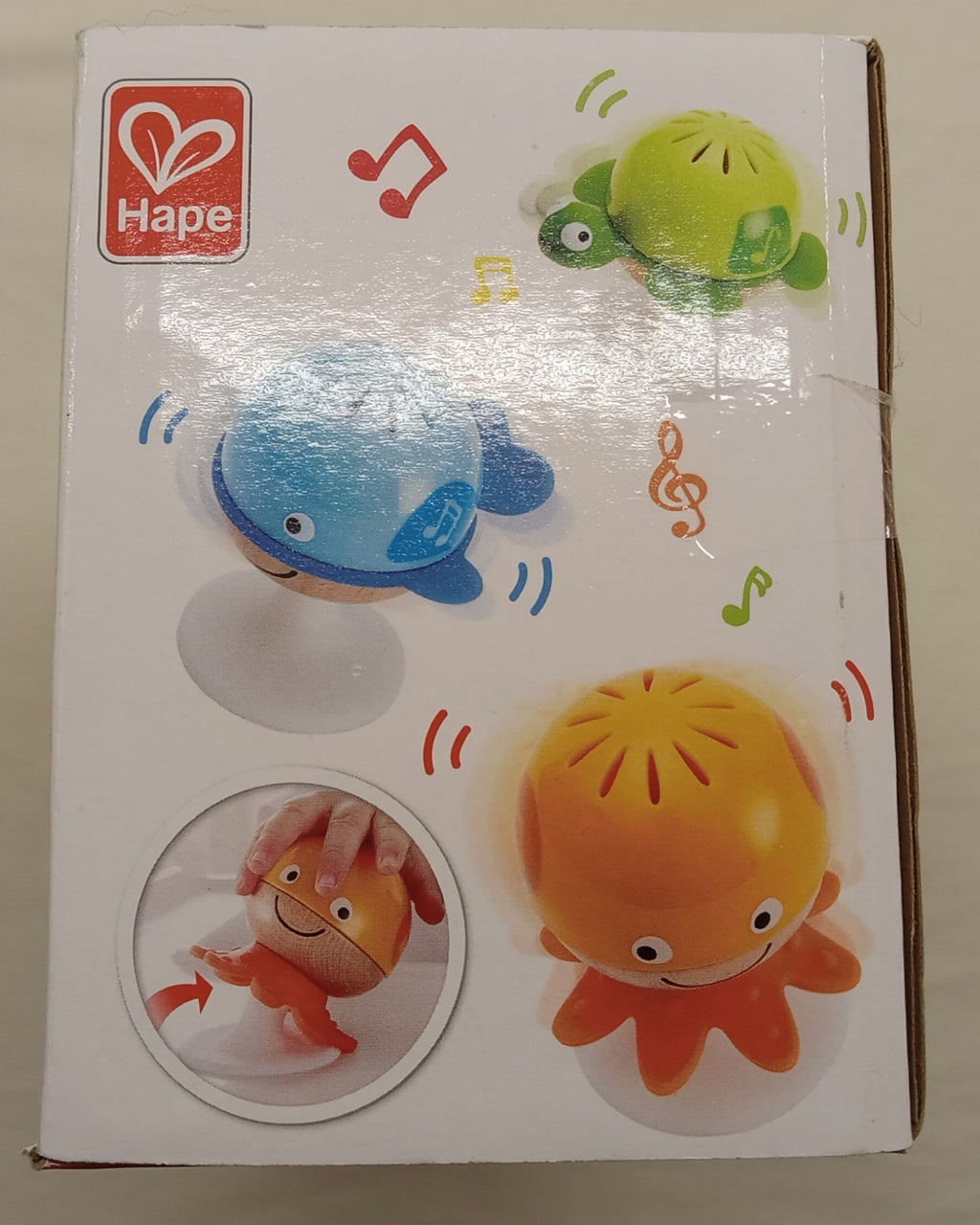 Hape Toys Stay-Put Rattle Set – Baby Sea Animal Rattles with Suction Cups