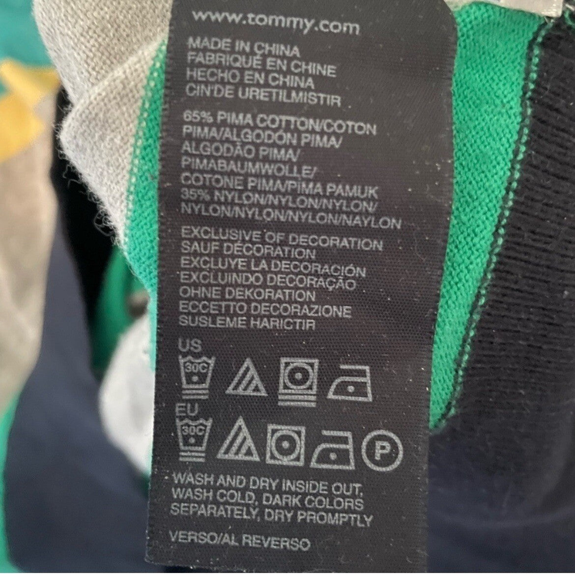 Tommy Hilfiger Blue Stripe V-Neck Women's Sweater Size XXL Preppy Knit