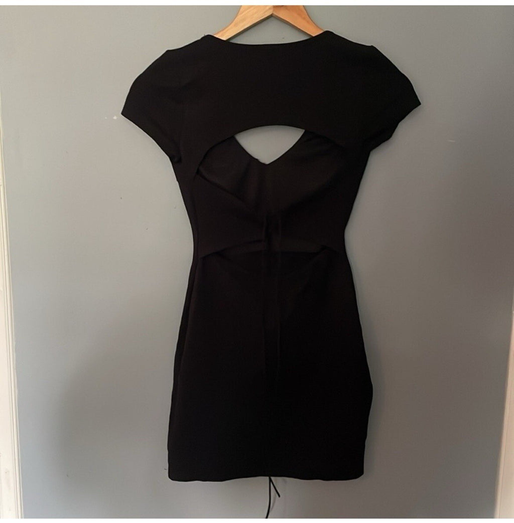 Women's Black Mini Lace-Up Bodycon Dress Size XS – Clubwear VG