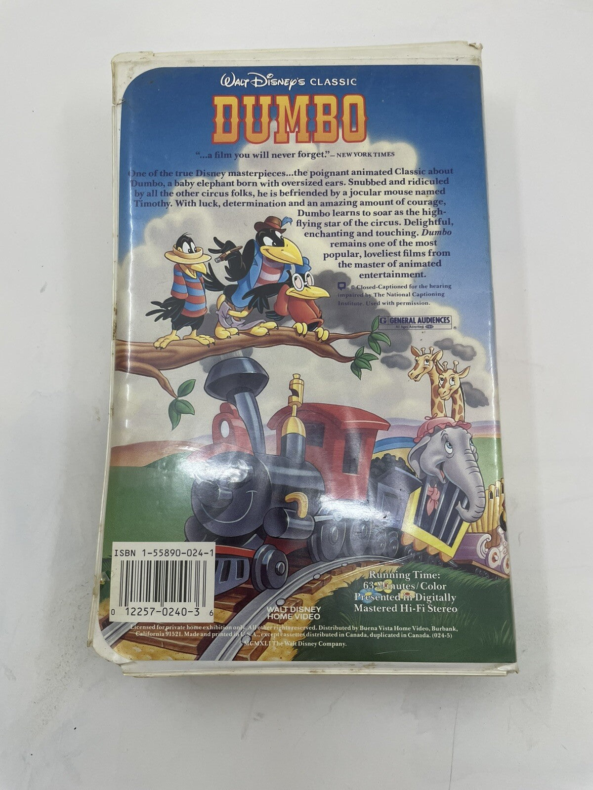Disney Black Diamond VHS Dumbo 1991 Vintage Classic Animated