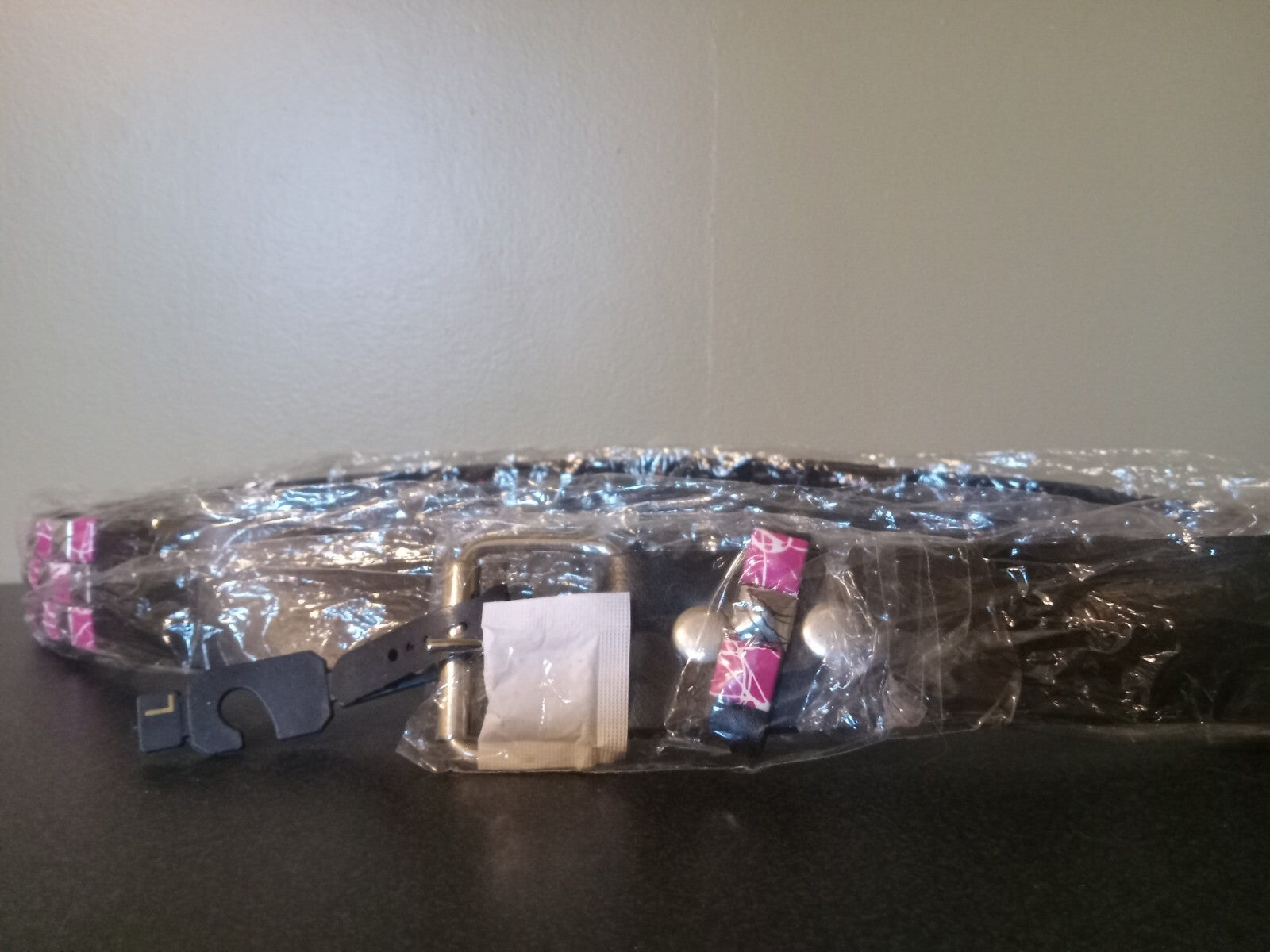 Pink Faux Leather Studded Belt Silver Studs Trend Fashion Accessory Adjustable