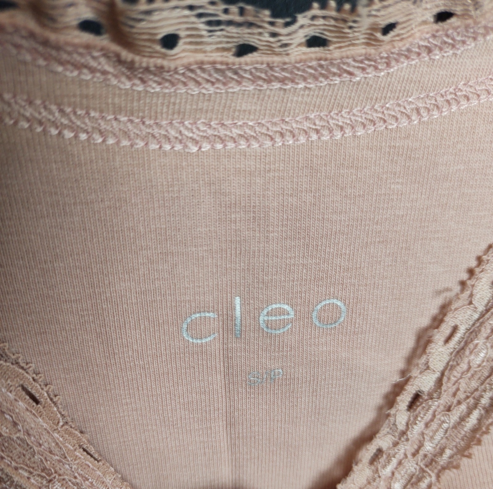 Cleo Baby Pink Lace Trim Cami Tank Top NWT Size S Cotton Soft Feminine