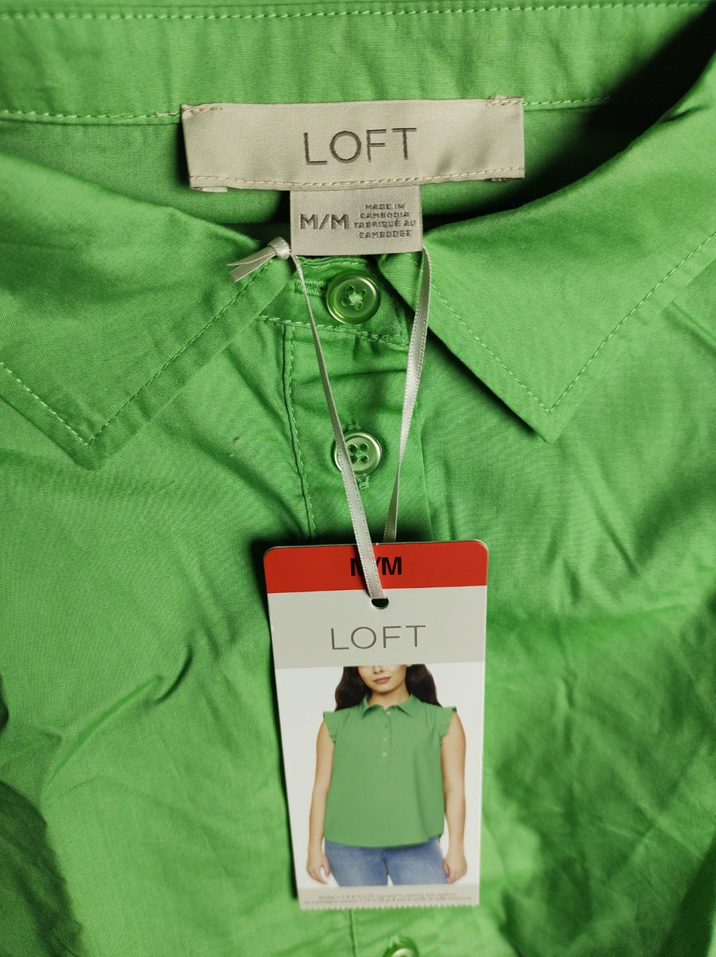 LOFT Green Sleeveless Pullover Blouse Women’s Size M Lightweight Chic Top NWT