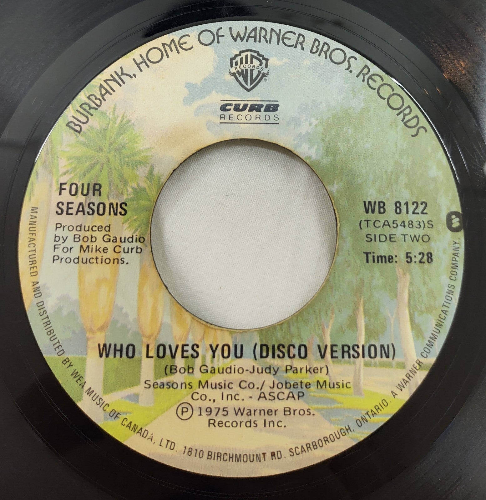 The Four Seasons "Who Loves You" 1975 Warner Bros. Vinyl Record Single Wb 8122