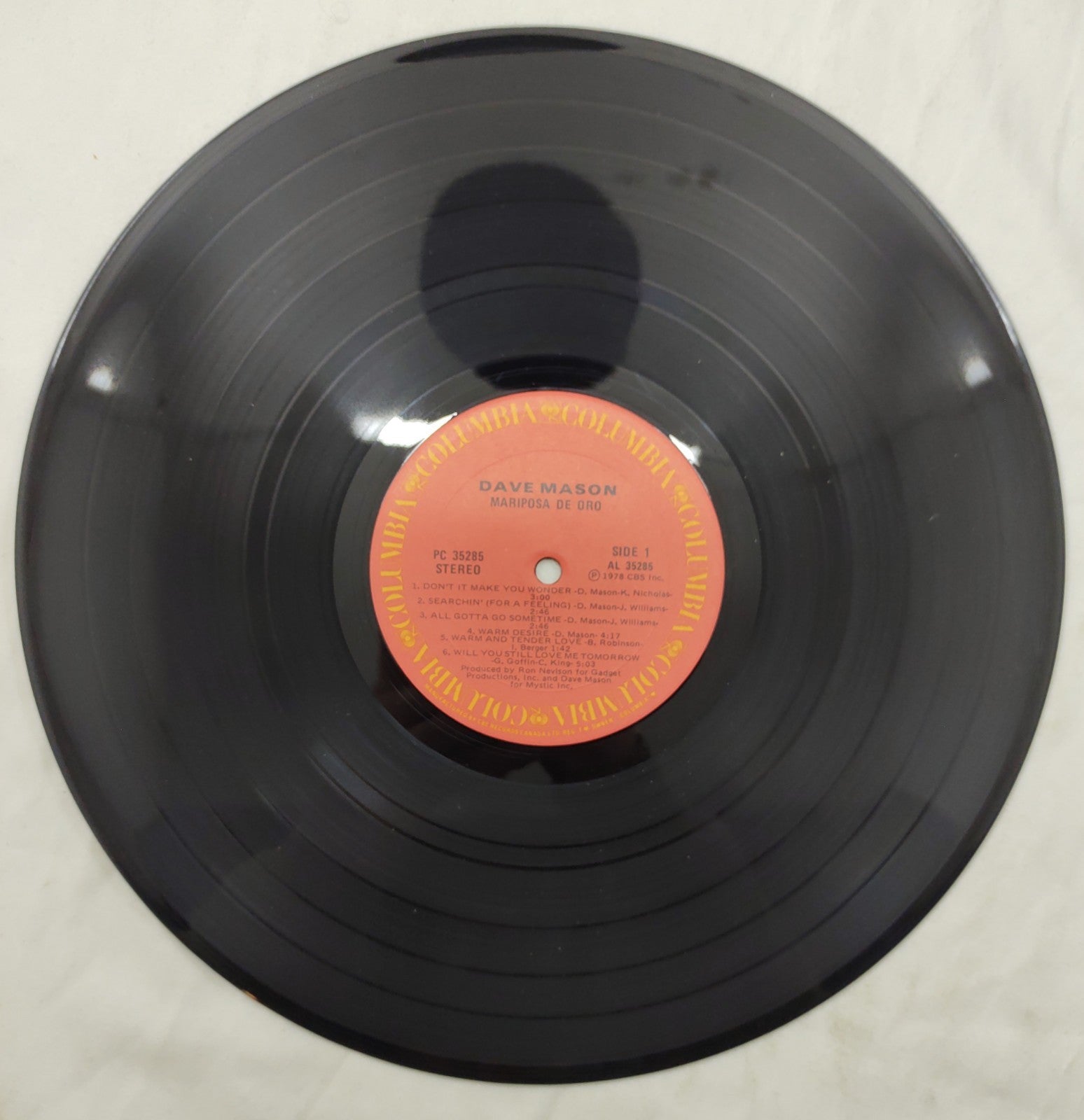 Dave Mason – Mariposa De Oro LP Columbia PC 35285 1978 Rock Folk