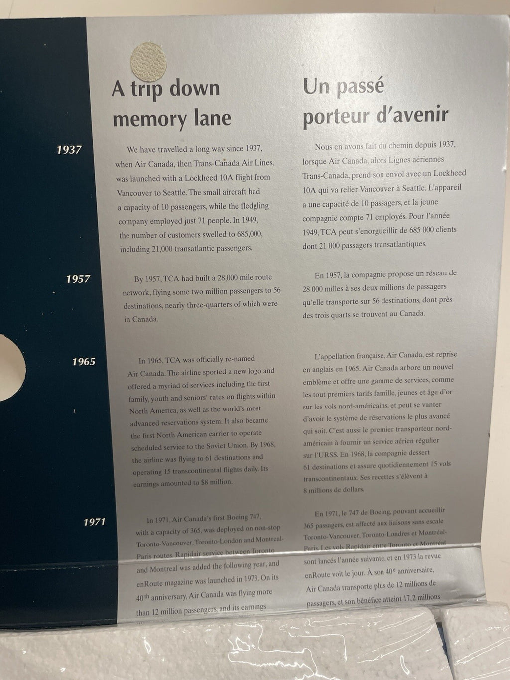 Trans-Canada Airlines 60th Gift Set Photo Pin Brooch Retro Air Canada