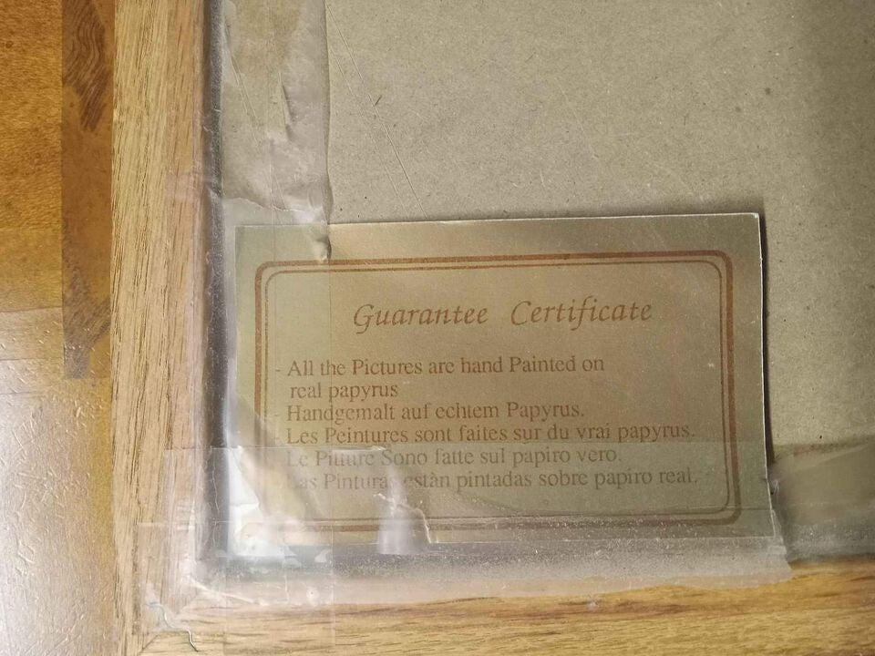 Egyptian Papyrus Painting – Authentic Framed Wall Art Cultural Decor